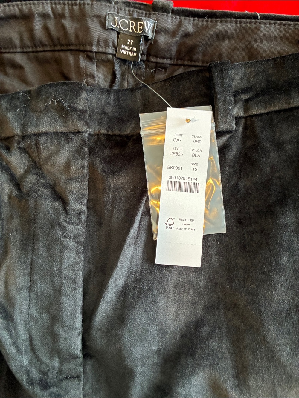 NWT J Crew Wide-leg trouser with satin stripe in washed velvet black Sz 2 Tall - Picture 6 of 7